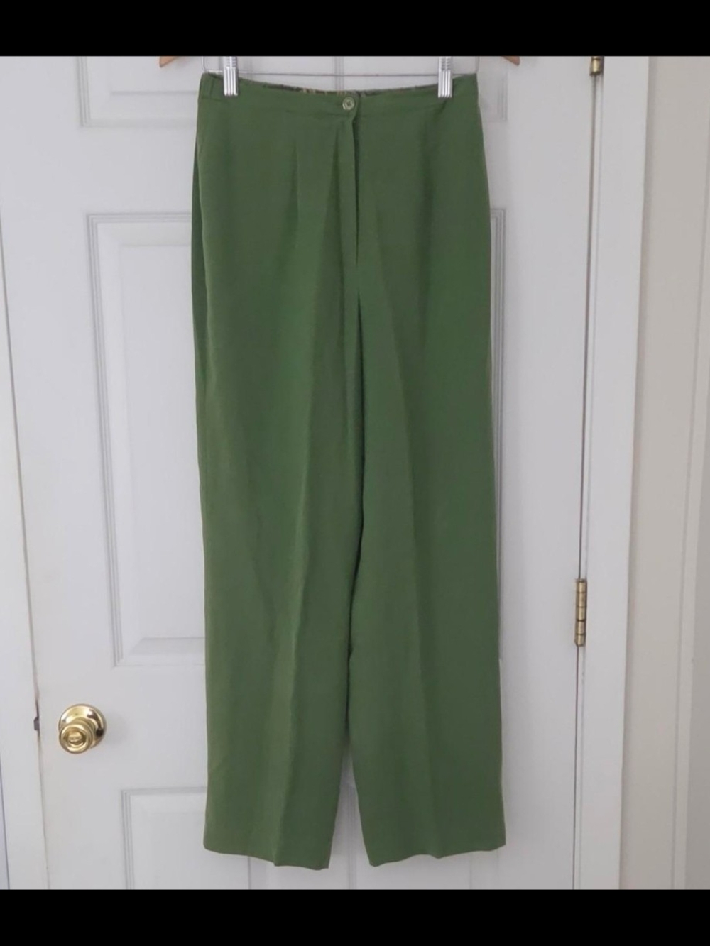 Diane Von Furstenberg Green Silk Skirt with Multicolor Waistband